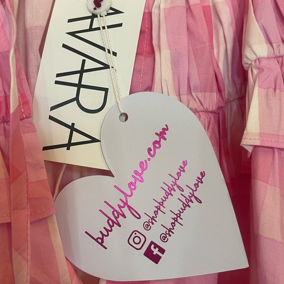 Frilly pink and white Buddy Love blouse, Size L, new with tags. - Picture 2 of 5